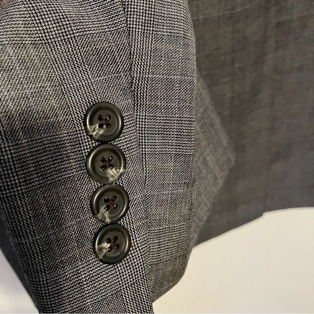 Lauren Ralph Lauren Mens 46R Gray Wool Cashmere Suit Jacket Sport Coat Preppy